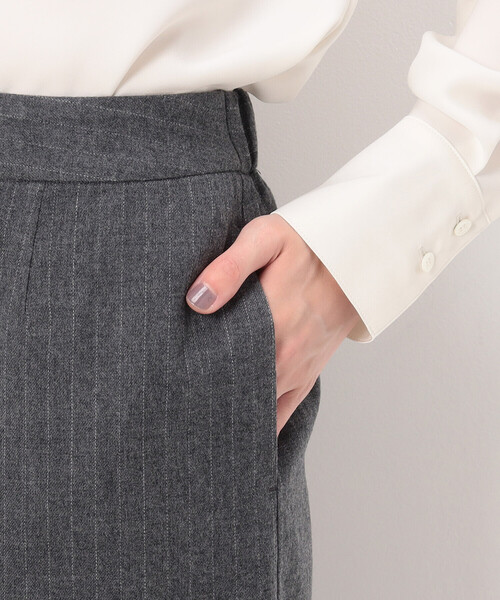 COMME CA（コムサ）の「〔 Sサイズ 〕 【セットアップ対応】ウールストライプ スカート（セットアップ・レディース・グレー/ネイビー・5号/3号）」の14枚目の写真