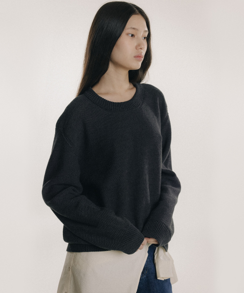 BLANKROOM HER(ブランクルームウーマン)の「クリスピークルーネックニット_CHARCOAL(ニット/セーター・レディース・その他・0/1)」の2枚目の写真