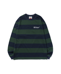 EXTRAORDINARY（エクストラオーディナリー）の「BOLD STRIPE LS TEE GREEN（Tシャツ/カットソー）」