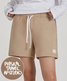フィジカルトラベル コンフォータブルワッフル裏毛ショートパンツ_ベージュ