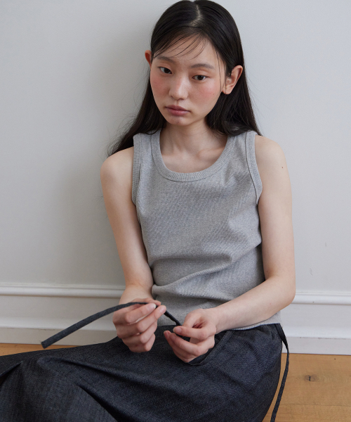 STEP AROUND(ステップアラウンド)の「Span rib sleeveless_GREY(Tシャツ/カットソー・レディース・その他・SMALL/MEDIUM)」の2枚目の写真