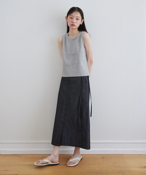 STEP AROUND(ステップアラウンド)の「Span rib sleeveless_GREY(Tシャツ/カットソー・レディース・その他・SMALL/MEDIUM)」の3枚目の写真