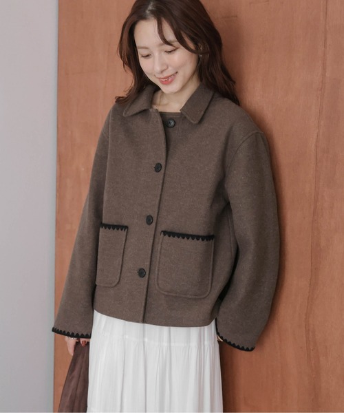 セール】ハマグリ刺繍 ショートコート（テーラードジャケット）｜AMELY