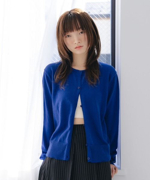haek(ハク)の「color knit cardigan/カラーニットカーディガン(カーディガン/ボレロ・レディース・グレー/ブルー・FREE)」の1枚目の写真
