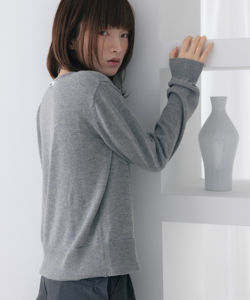 haek(ハク)の「color knit cardigan/カラーニットカーディガン(カーディガン/ボレロ・レディース・グレー/ブルー・FREE)」の11枚目の写真