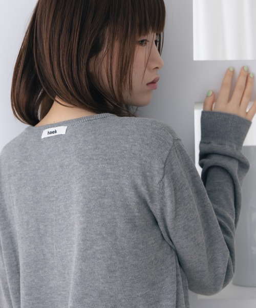 haek(ハク)の「color knit cardigan/カラーニットカーディガン(カーディガン/ボレロ・レディース・グレー/ブルー・FREE)」の9枚目の写真