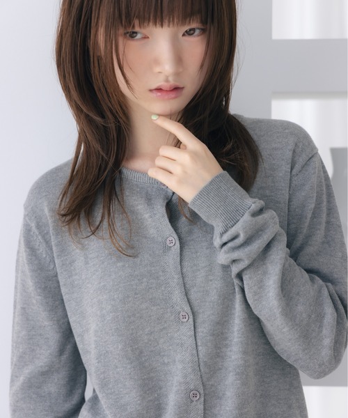 haek(ハク)の「color knit cardigan/カラーニットカーディガン(カーディガン/ボレロ・レディース・グレー/ブルー・FREE)」の8枚目の写真