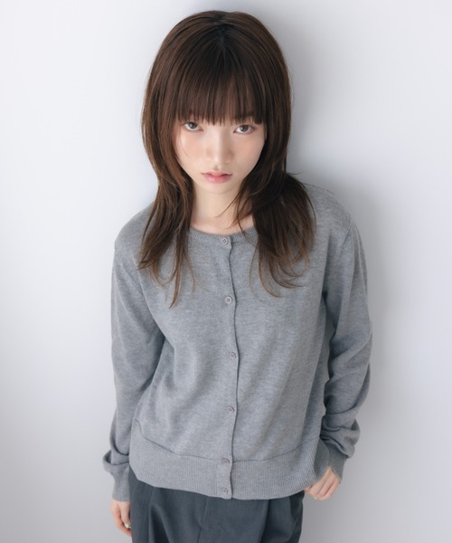 haek(ハク)の「color knit cardigan/カラーニットカーディガン(カーディガン/ボレロ・レディース・グレー/ブルー・FREE)」の3枚目の写真