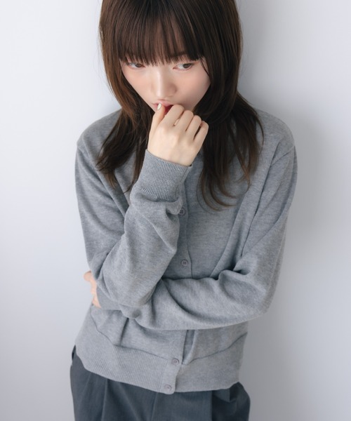 haek(ハク)の「color knit cardigan/カラーニットカーディガン(カーディガン/ボレロ・レディース・グレー/ブルー・FREE)」の4枚目の写真