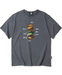 ハンバーガーレシピ グラフィックTシャツ - グレー