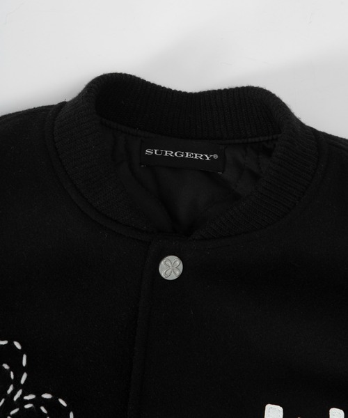 SURGERY（サージェリー）の「【SURGERY】surgery sutured destroyed varsity jacket / 【サージェリー】 サージェリースーチャードデストロイドバーシティジャケット（スタジャン・メンズ・ブラック・M）」の8枚目の写真