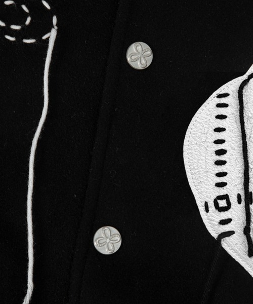 SURGERY（サージェリー）の「【SURGERY】surgery sutured destroyed varsity jacket / 【サージェリー】 サージェリースーチャードデストロイドバーシティジャケット（スタジャン・メンズ・ブラック・M）」の4枚目の写真