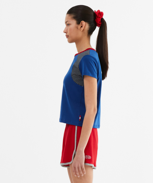 MENASOO（ミナス）の「MNS Raglan Stripe T Shirt_Blue（Tシャツ/カットソー・レディース・ブルー・F）」の3枚目の写真