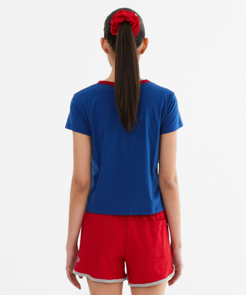 MENASOO（ミナス）の「MNS Raglan Stripe T Shirt_Blue（Tシャツ/カットソー・レディース・ブルー・F）」の4枚目の写真
