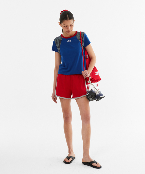 MENASOO（ミナス）の「MNS Raglan Stripe T Shirt_Blue（Tシャツ/カットソー・レディース・ブルー・F）」の5枚目の写真