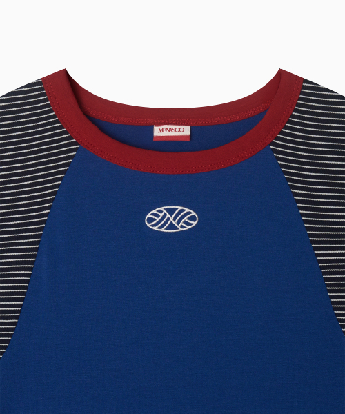 MENASOO（ミナス）の「MNS Raglan Stripe T Shirt_Blue（Tシャツ/カットソー・レディース・ブルー・F）」の12枚目の写真
