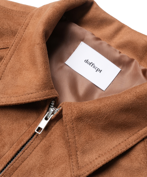 DOFFSEPT(ドフセプト)の「Vegan Leather Suede Crop Bomber in Camel(ライダースジャケット・レディース・その他・FREE)」の7枚目の写真