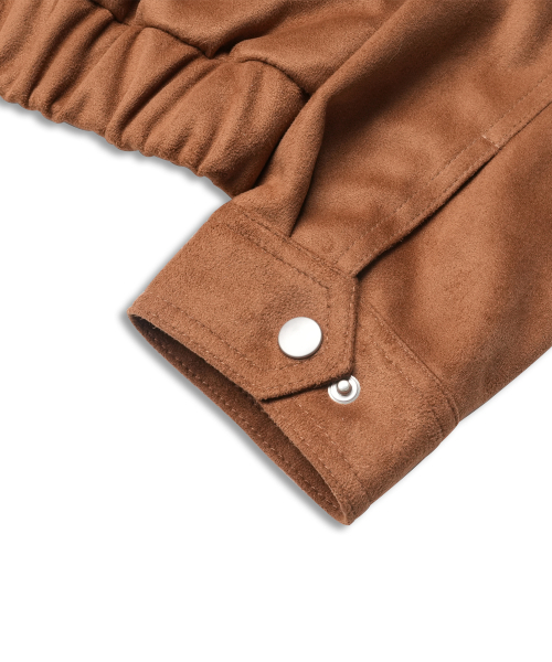DOFFSEPT(ドフセプト)の「Vegan Leather Suede Crop Bomber in Camel(ライダースジャケット・レディース・その他・FREE)」の3枚目の写真