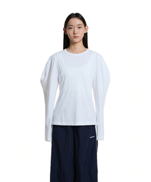 パフロングスリーブTシャツ_ホワイト