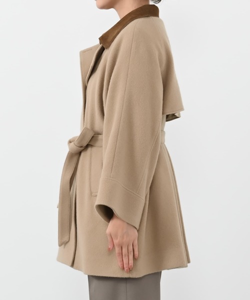 2wayカラーゴールドボタンミドルコート 【低身長・小柄女性】（その他