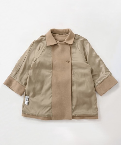 2wayカラーゴールドボタンミドルコート 【低身長・小柄女性】（その他