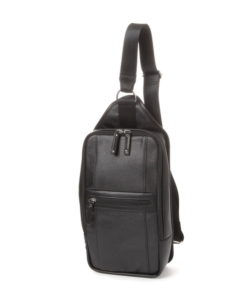 LAKOLE（ラコレ）の「フェイクレザー縦長切替ボディバッグ / 622488（ボディバッグ/ウエストポーチ・メンズ・グレー/ブラック・FREE）」の7枚目の写真