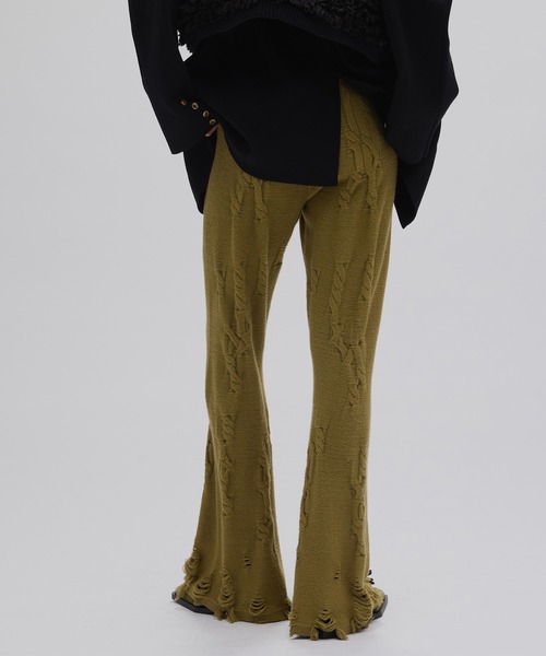 Ameri(アメリ)の「UND RANDOM CABLE KNIT PANTS(その他パンツ・レディース・アイボリー/ブラック/カーキ・SMALL/MEDIUM)」の5枚目の写真
