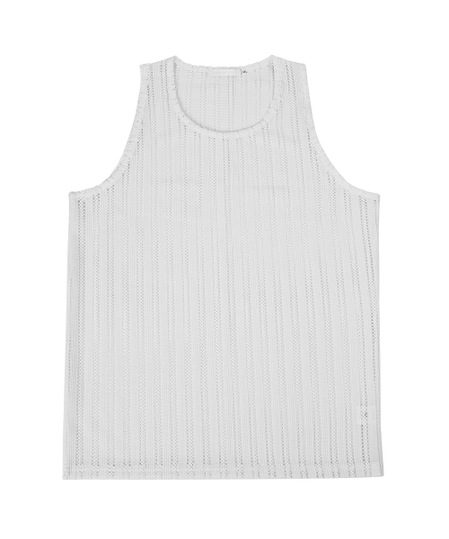 C WEAR BY THE GENIUS(シーウェアバイザジーニアス)の「シースルークラフトニットスリーブレスホワイト(Tシャツ/カットソー・メンズ・その他・size3/size1)」の4枚目の写真