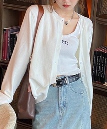 【通勤・通学】《5色展開》クルーネックベーシックニットカーディガン