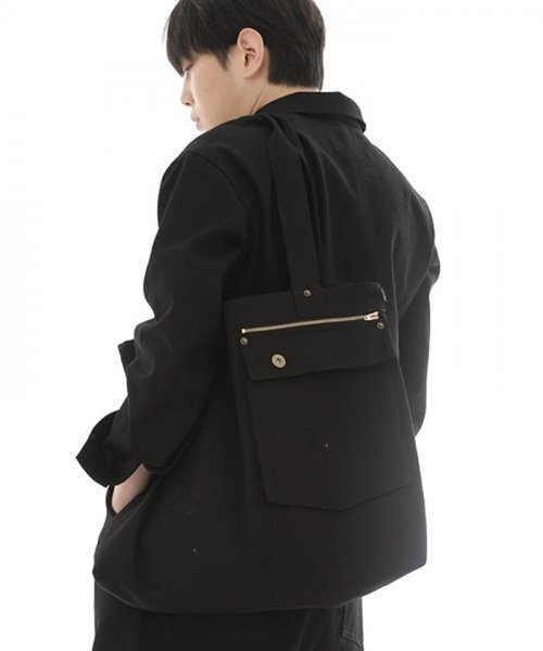 SAINTCREW(セントクルー)の「ジッパーポケットビッグサイズFZP-107エコバッグブラック(エコバッグ/サブバッグ・メンズ・その他・フリー)」の1枚目の写真