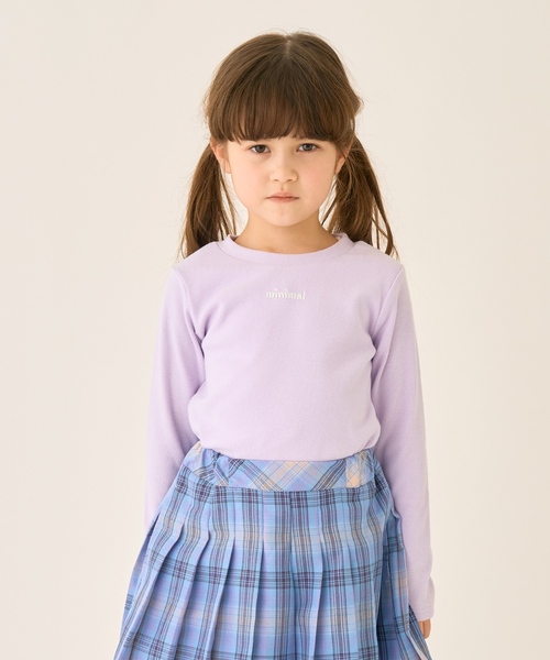 minimal(ミニマル)の「【表起毛】【吸湿発熱】テレコTシャツ(Tシャツ/カットソー・キッズ・アイボリー/エメラルド/ラベンダー/ブラック・90cm/100cm/110cm/120cm/130cm/140cm)」の4枚目の写真