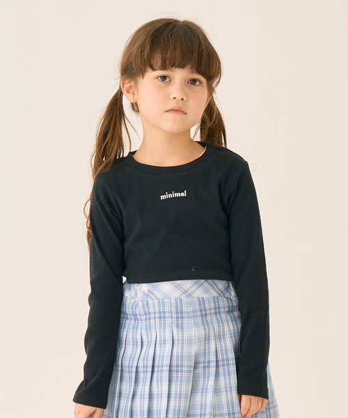 minimal(ミニマル)の「【表起毛】【吸湿発熱】テレコTシャツ(Tシャツ/カットソー・キッズ・アイボリー/エメラルド/ラベンダー/ブラック・90cm/100cm/110cm/120cm/130cm/140cm)」の1枚目の写真