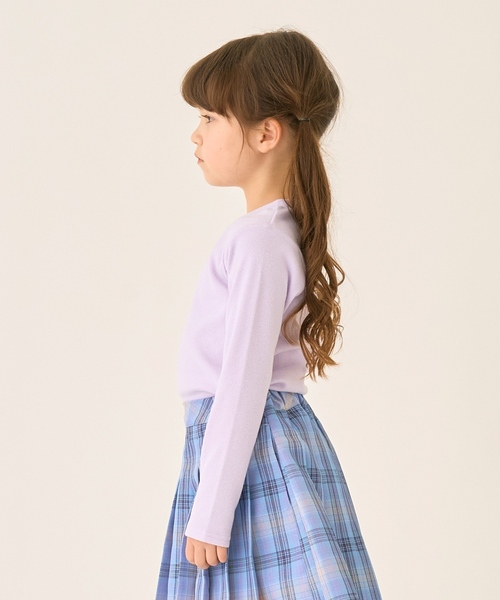 minimal(ミニマル)の「【表起毛】【吸湿発熱】テレコTシャツ(Tシャツ/カットソー・キッズ・アイボリー/エメラルド/ラベンダー/ブラック・90cm/100cm/110cm/120cm/130cm/140cm)」の6枚目の写真