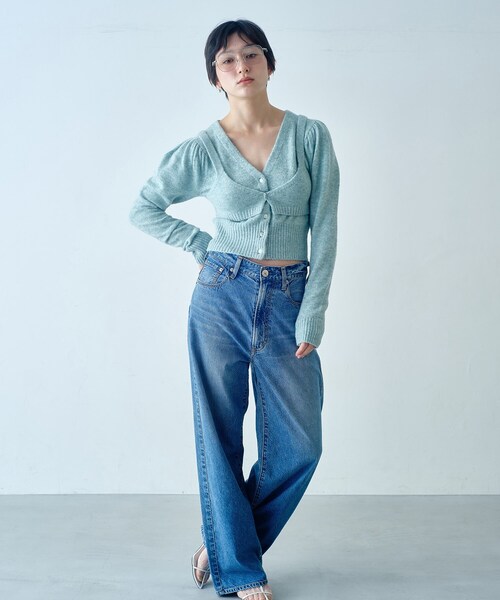 CODE A（コードエー）の「M cloudy puff cardigan（カーディガン/ボレロ・レディース・オフホワイト/ブラック/ライトブルー・00）」の11枚目の写真