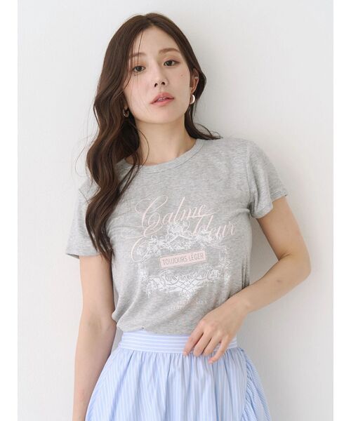 CALNAMUR（カルナムール）の「オーナメントモチーフプリントTシャツ（Tシャツ/カットソー・レディース・グレー/ホワイト/イエロー・FREE）」の11枚目の写真