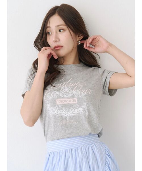 CALNAMUR（カルナムール）の「オーナメントモチーフプリントTシャツ（Tシャツ/カットソー・レディース・グレー/ホワイト/イエロー・FREE）」の12枚目の写真