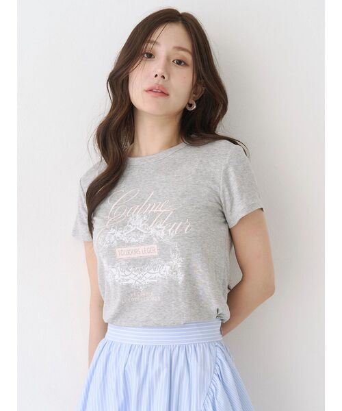 CALNAMUR（カルナムール）の「オーナメントモチーフプリントTシャツ（Tシャツ/カットソー・レディース・グレー/ホワイト/イエロー・FREE）」の14枚目の写真