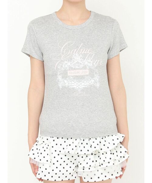 CALNAMUR（カルナムール）の「オーナメントモチーフプリントTシャツ（Tシャツ/カットソー・レディース・グレー/ホワイト/イエロー・FREE）」の11枚目の写真