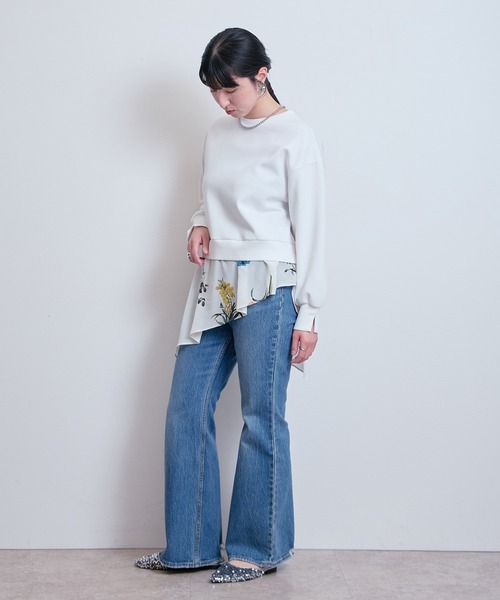 LHELBIE（レルビエ）の「レイヤードドッキングトップス（Tシャツ/カットソー・レディース・ブラック/オフホワイト・M）」の16枚目の写真