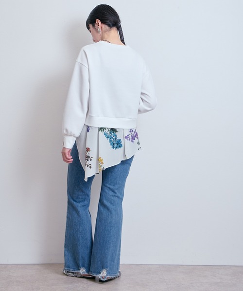 LHELBIE（レルビエ）の「レイヤードドッキングトップス（Tシャツ/カットソー・レディース・ブラック/オフホワイト・M）」の17枚目の写真