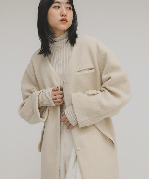 KBF（ケイビーエフ）の「テディボアロングコート（その他アウター・レディース・チャコールグレー/アイボリー・ONE）」の3枚目の写真