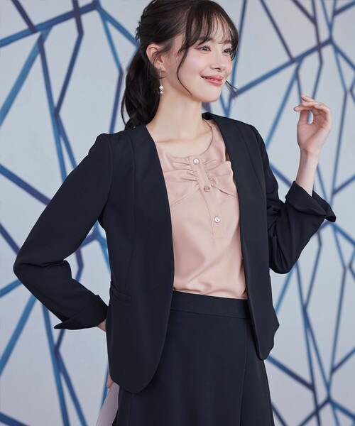 Tiaclasse(ティアクラッセ)の「リボン風ブラウス(シャツ/ブラウス・レディース・ネイビー/グレー系/ピンク・XXL/XL)」の7枚目の写真