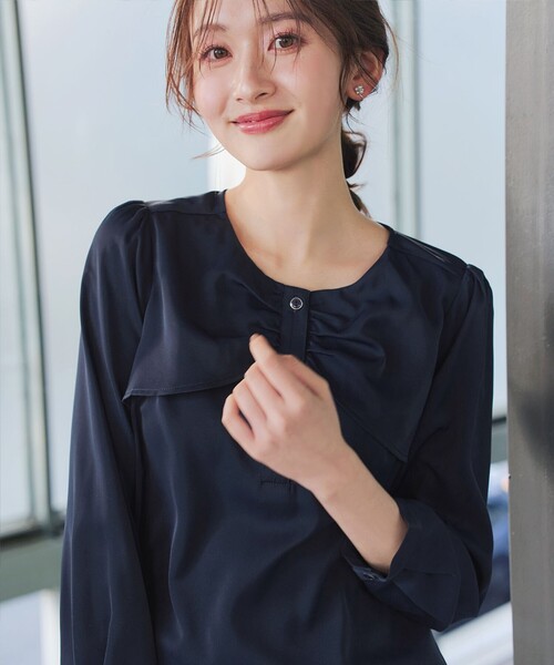 Tiaclasse(ティアクラッセ)の「リボン風ブラウス(シャツ/ブラウス・レディース・ネイビー/グレー系/ピンク・XXL/XL)」の22枚目の写真