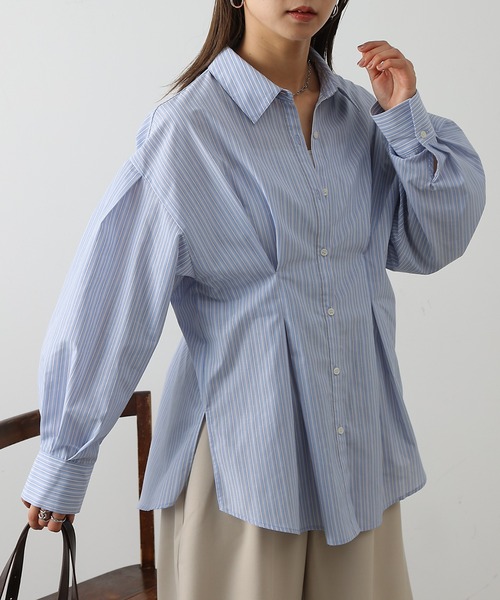 COLONY 2139（コロニートゥーワンスリーナイン）の「ウエストタックシャツ（シャツ/ブラウス・レディース・オフホワイト/ブルー/サックスブルー/ホワイト系その他・FREE）」の4枚目の写真