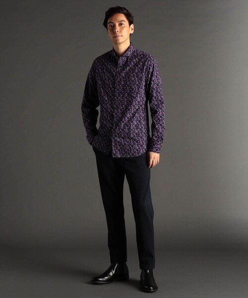 MONSIEUR NICOLE（ムッシュニコル）の「TEXTA ワイングラスプリントブロード カッタウェイカラーシャツ（シャツ/ブラウス・メンズ・ボルドー・X-LARGE/LARGE/MEDIUM）」の2枚目の写真