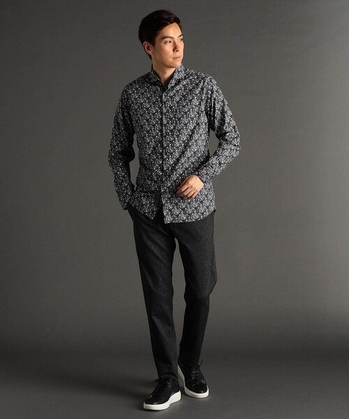 MONSIEUR NICOLE（ムッシュニコル）の「TEXTA ワイングラスプリントブロード カッタウェイカラーシャツ（シャツ/ブラウス・メンズ・ボルドー・X-LARGE/LARGE/MEDIUM）」の3枚目の写真