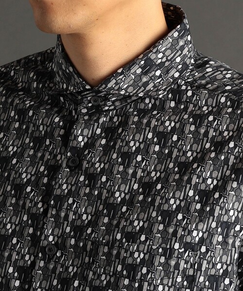 MONSIEUR NICOLE（ムッシュニコル）の「TEXTA ワイングラスプリントブロード カッタウェイカラーシャツ（シャツ/ブラウス・メンズ・ボルドー・X-LARGE/LARGE/MEDIUM）」の6枚目の写真