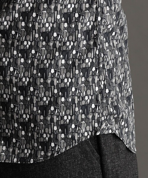 MONSIEUR NICOLE（ムッシュニコル）の「TEXTA ワイングラスプリントブロード カッタウェイカラーシャツ（シャツ/ブラウス・メンズ・ボルドー・X-LARGE/LARGE/MEDIUM）」の9枚目の写真