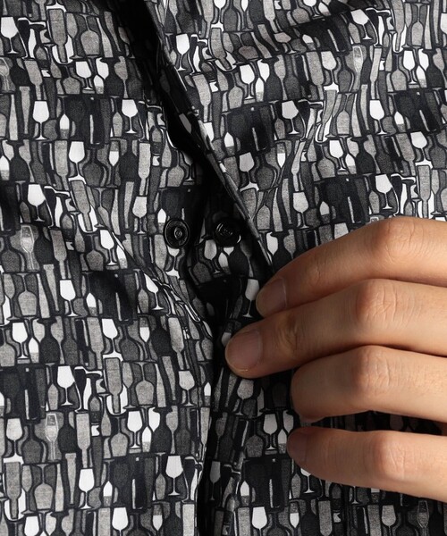 MONSIEUR NICOLE（ムッシュニコル）の「TEXTA ワイングラスプリントブロード カッタウェイカラーシャツ（シャツ/ブラウス・メンズ・ボルドー・X-LARGE/LARGE/MEDIUM）」の10枚目の写真