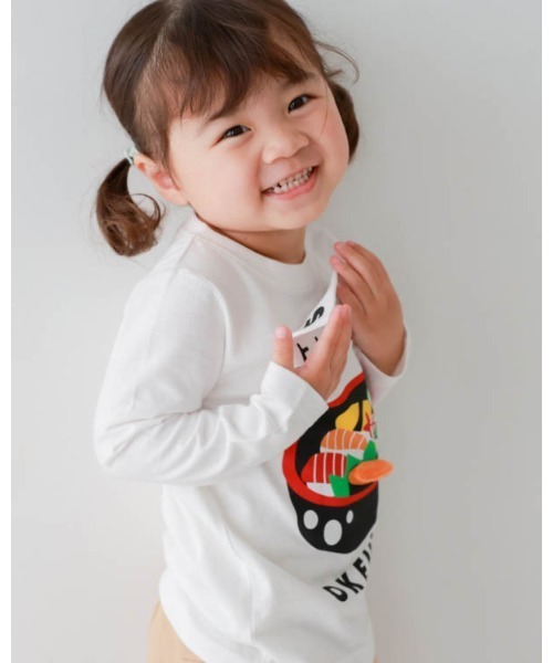 CHEEK ROOM(チークルーム)の「CHEEK ROOM/チークルーム 桶のお寿司ロングTシャツ(Tシャツ/カットソー・キッズ・オフホワイト/ピンク/グリーン・120cm/130cm/80cm/90cm/100cm/110cm)」の7枚目の写真